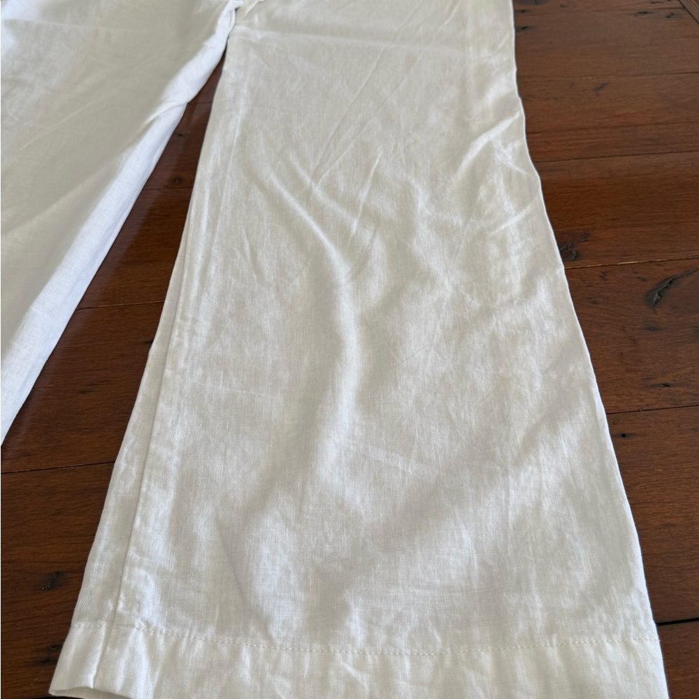 Anthropologie Pilcro white Linen wide leg pant, size 8 ready for summer! - Picture 11 of 11
